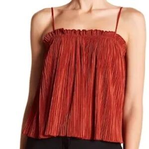 Madewell Pleated Top in Rusty Orange